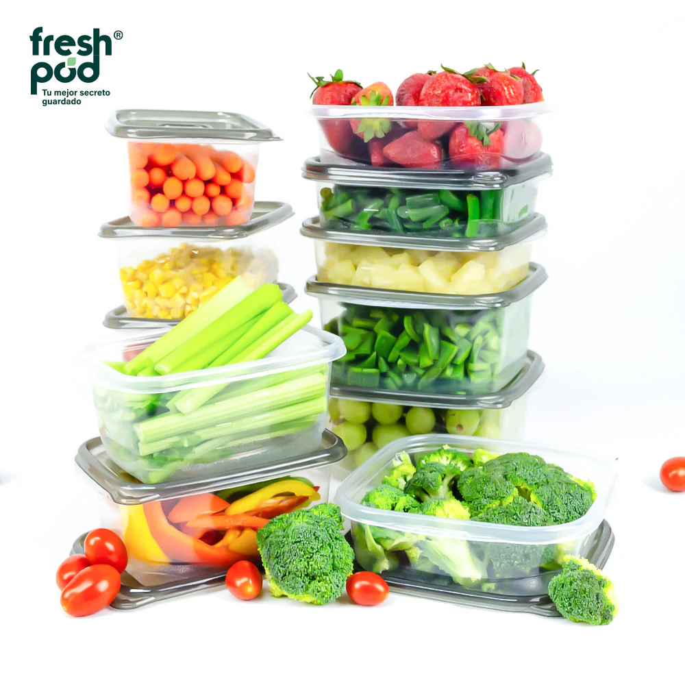 Juego 12 prácticos contenedores para alimentos Freshpod. - Image 2